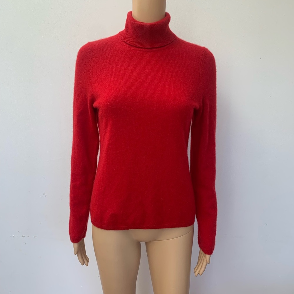 Charter Club holiday red 100% cashmere long sleeve turtleneck pullover sweater S
